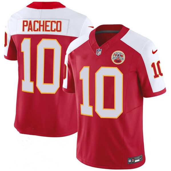 Men & Women & Youth Kansas City Chiefs #10 Isiah Pacheco Red White 2023 F.U.S.E. Vapor Untouchable Limited Football Stitched Jersey